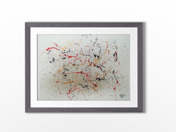 Nouveau Départ - Œuvre abstraite originale sur papier encadrée