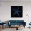 Briller dans la nuit reproduction art abstrait moderne grand format pour décoration intérieur de salon bleu