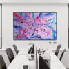 déferlement 70 x 43 art abstrait moderne pour entreprise grand format employés au bureau