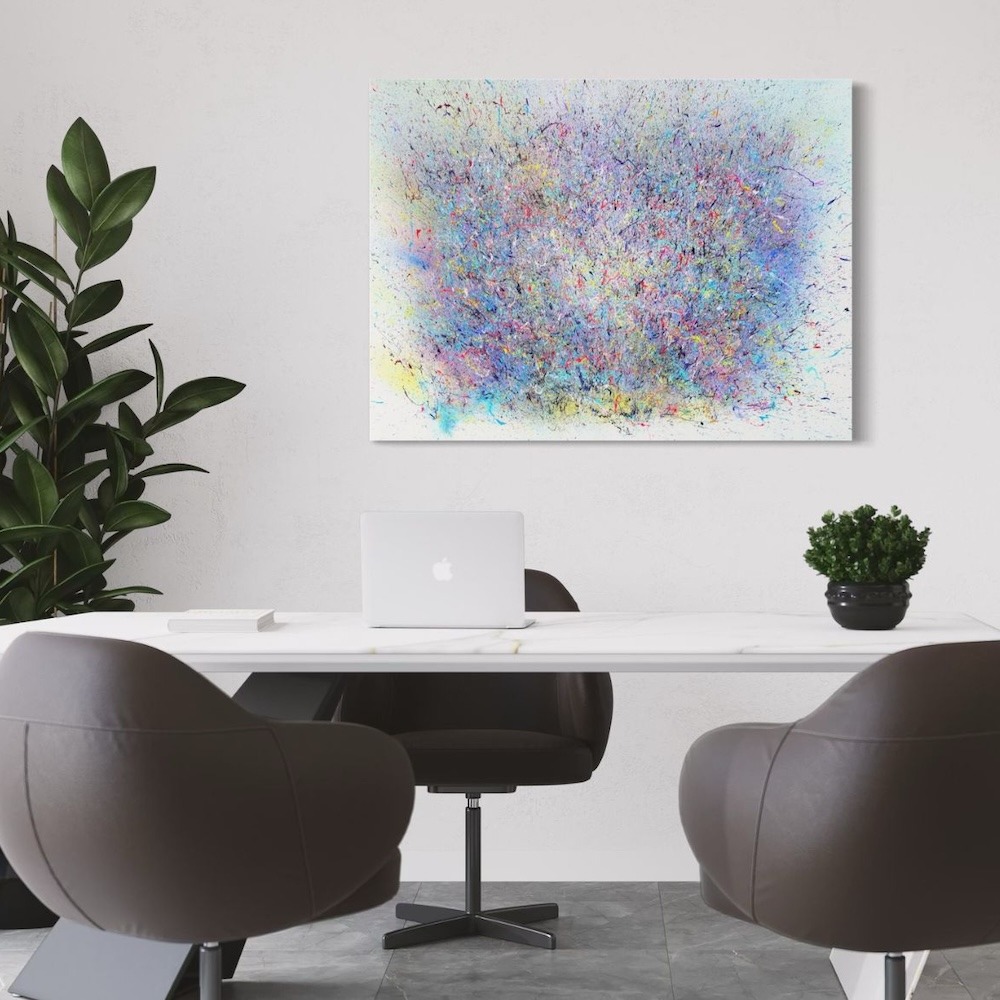 Tableau expressionnisme abstrait - Et si tu n'existais pas - Œuvre d'art abstrait originale bureau par sylvain martin à montreal