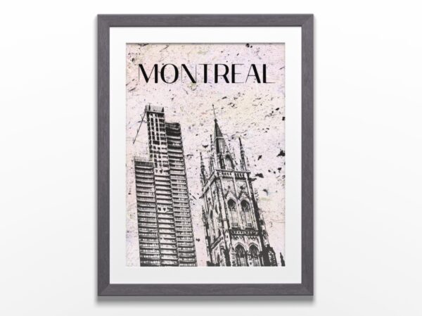 Affiche Montréal artistique encadré - Église Saint James