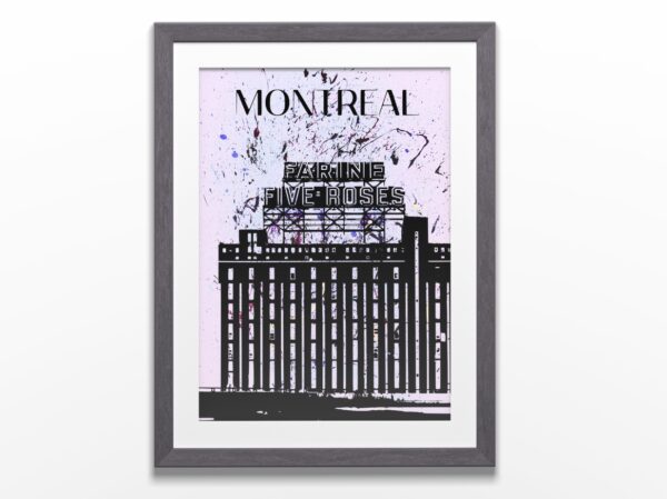 Affiche Montréal artistique encadré - Farine Five Roses