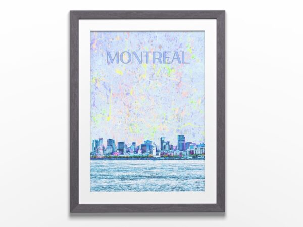 Affiche Montréal artistique encadré - Panorama Ile Saint Helene