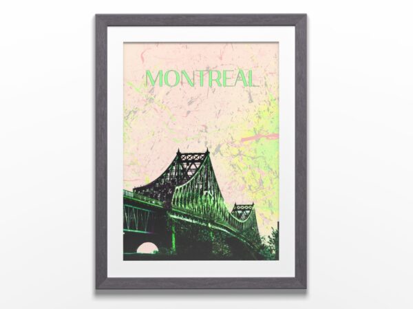 Affiche Montréal artistique encadré - Pont Jacques Cartier Crépuscule
