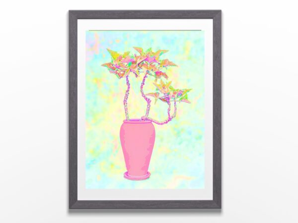 Affiche d’art imprimée sur du papier de qualité qui représente un pot de fleur du jardin Majorelle de Yves Saint Laurent à Marrakesh - YSL