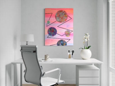 Follow the colors - oeuvre d'art abstrait dans un bureau