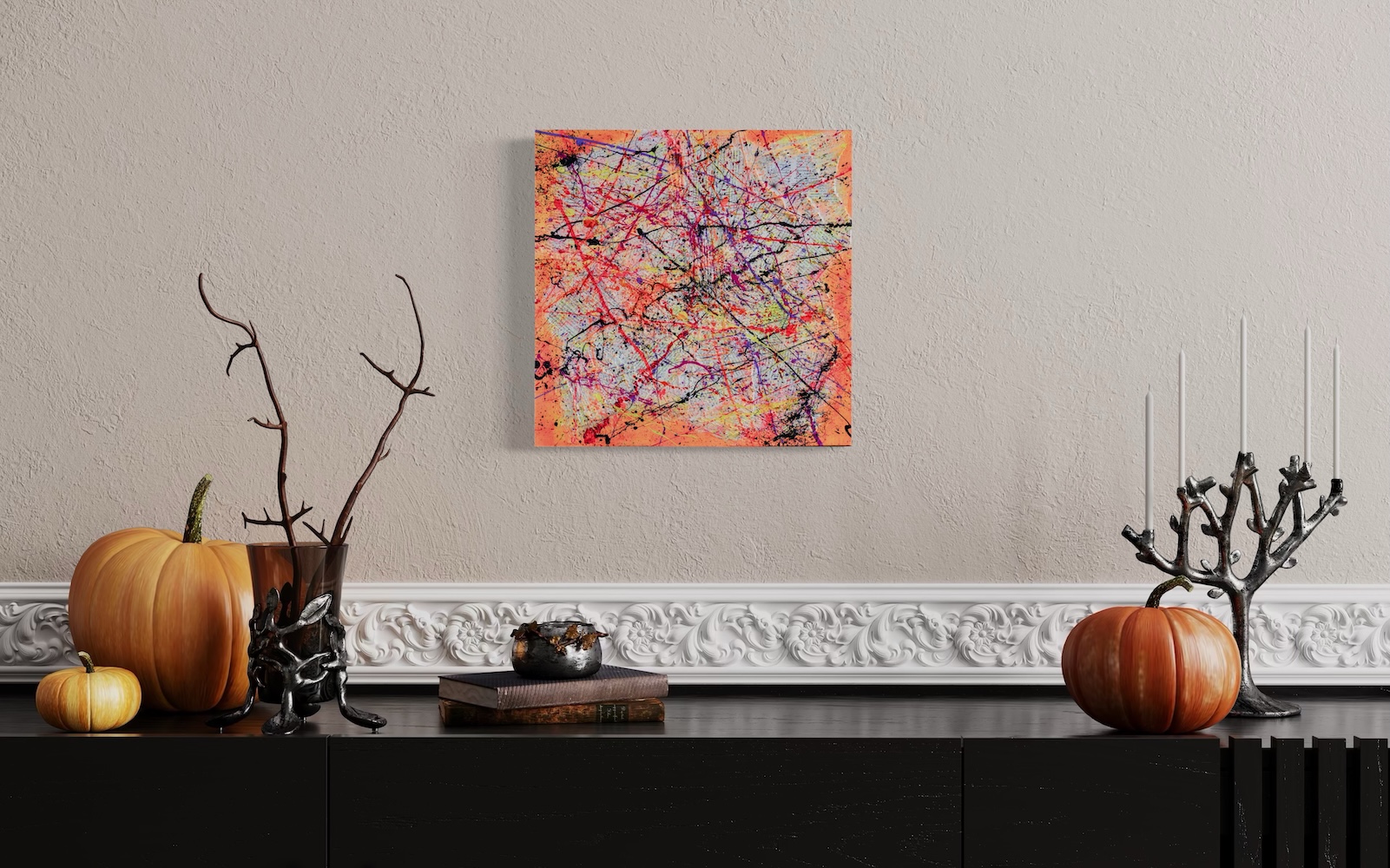 Déguiser - oeuvre d'art abstrait dans un salon Déguiser - oeuvre d'art abstrait dans un salon