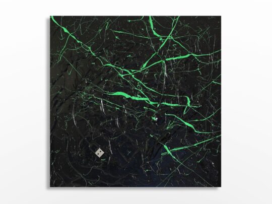 Œuvres Site Web - Photo de la petite œuvre expressionnisme abstrait de l'artiste Sylvain Martin à Montréal - Le Vert et le Noir